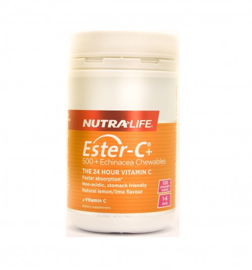 Nutralife Ester-C 500+ Echinacea Chewables (120's) 紐樂酯化...