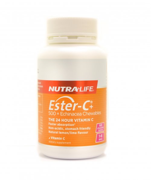 Nutralife Ester-C 500+ Echinacea Chewables (60's) 紐樂酯化維...