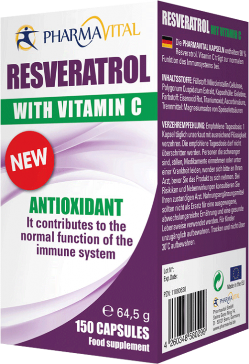 PHARMAVITAL Resveratrol with Vitamin C 150 Capsules - 白...